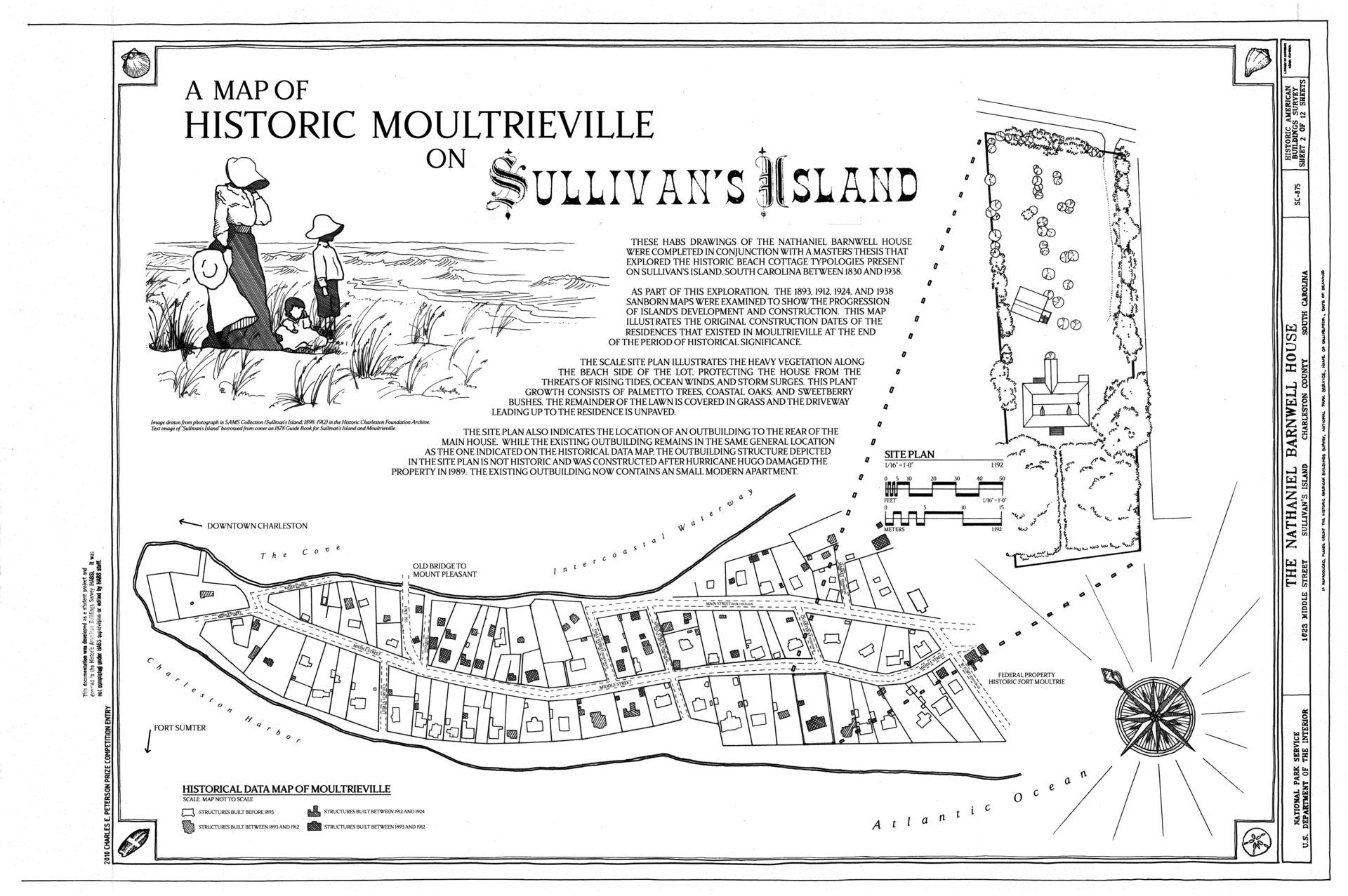 Historic map of Moultrieville on Sullivan's Island